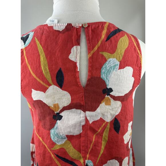 2 100% Linen Dresses Sigrid Olsen Nicole Miller Floral Tropical Vacation Large - Picture 10 of 16